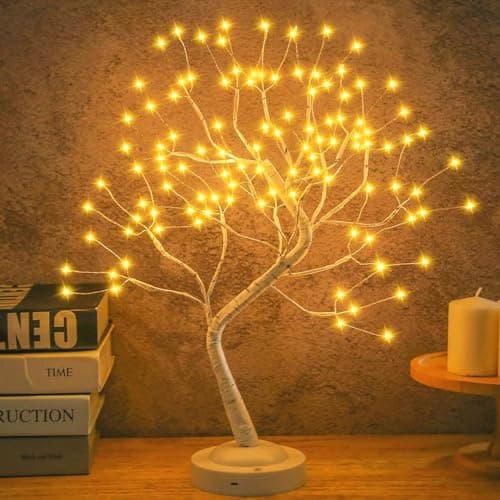 Tabletop Bonsai Tree Light,108L LED Tree Lamp,Fairy Light Tree with 8 Modes & 6 Hrs Timer,Artificial Tree with Lights USB & Battery Operated,Lighted Birch Tree Indoor for Home Decoration (Warm Glow)