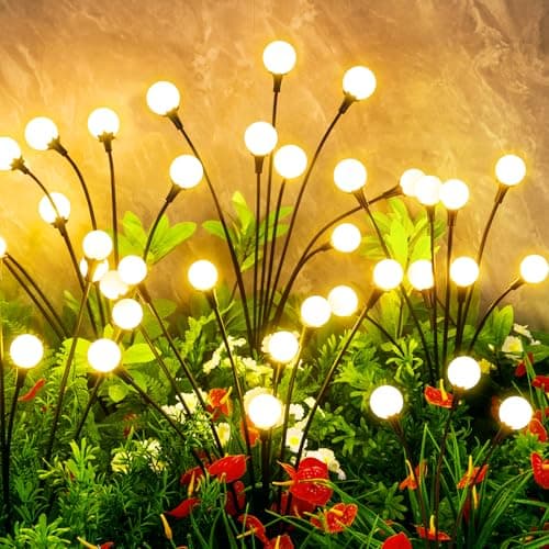 vignuto Solar Lights Outdoor Waterproof 4 Pack of 32 LEDs Garden Patio Firefly Decoration Unique Gifts Women Grandparents