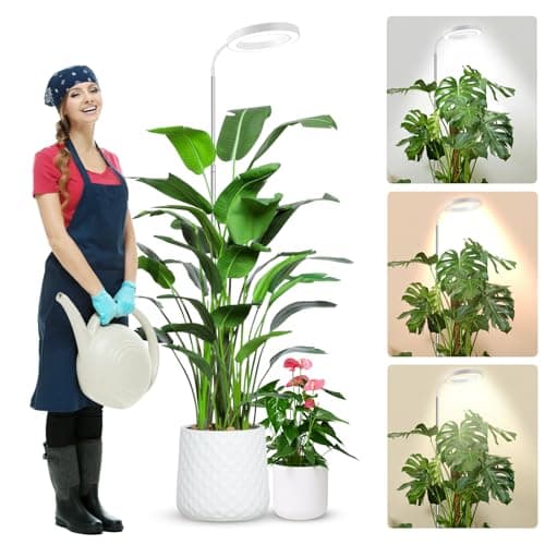 wolezek Grow Lights for Indoor Plants Full Spectrum, 80 LEDs 3 Colors Grow Light, 65in Large Plant Lights for Indoor Growing with 360°Gooseneck, 6/12/16H Timer, 5 Brightness, Height Adjustable, White