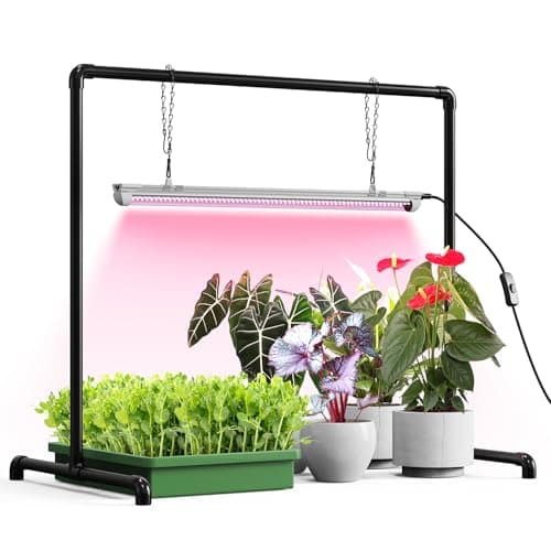 Bstrip Grow Light Stand, 2ft 24W Grow Light for Indoor Growing, Full Spectrum LED Plant Light for Seed Starting, Height Adjustable, Large 29.5" L x 18.3" W x 26.0" H