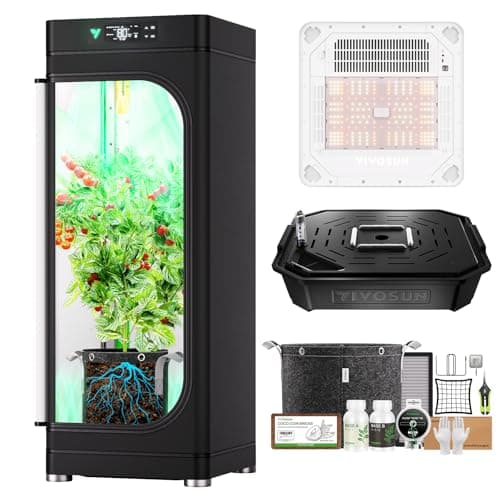 VGrow All-in-One Smart Grow Box, Professional System with Samsung LM301H EVO Grow Light, Advanced Circulation & Ventilation System, Irrigation, Nutrient, Magnetic Window for Indoor Hydroponics