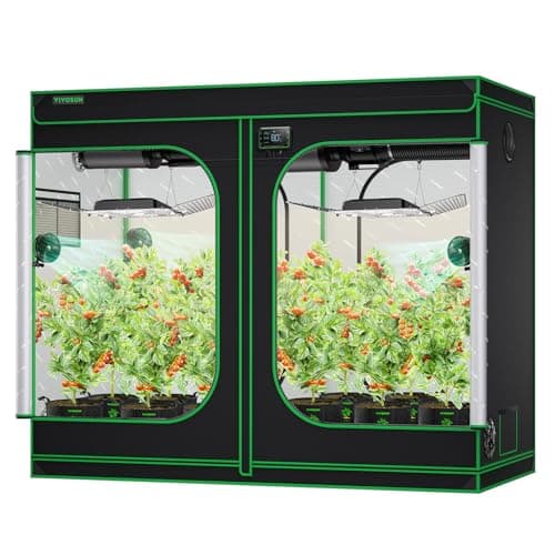 VIVOSUN S848 4x8 Grow Tent 96"x48"x80" High Reflective Mylar Tents with Observation Window and Floor Tray for Hydroponics Indoor Plant for VS4000/VSF4300