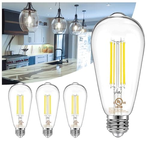 DAYBETTER 4 Pack Vintage LED Edison Bulbs, E26 Led Bulb 60W Equivalent, Dimmable Led Light Bulbs, High Brightness 800 LM Neutral White 4000K, ST58 Antique Filament Bulbs, Clear Glass Style for Home
