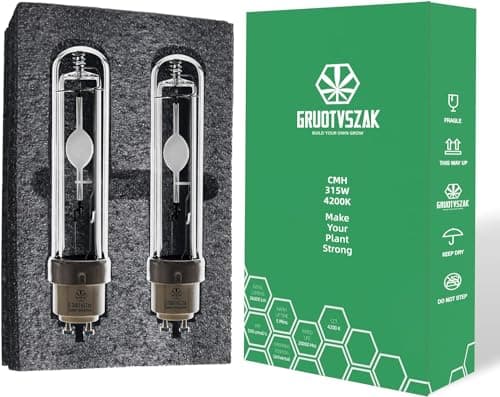 GRUOTVSZAK CMH 315W 3000K 625umol / 4200K 590umol Ceramic Metal Halide 4200K CDM Full Spectrum Indoor Vegging Grow Light Bulb Pack of 2