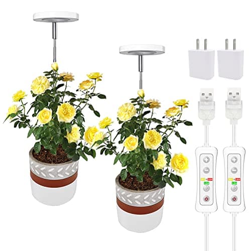 Plant Grow Light,Yadoker LED Growing Light Full Spectrum for Indoor Plants,Height Adjustable, Automatic Timer, 5V Low Safe Voltage,Idea for Small Plant Light…