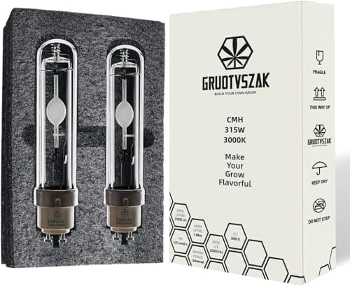 GRUOTVSZAK CMH 315W 3000K 625umol / 4200K 590umol Ceramic Metal Halide 3000K CDM Full Spectrum Indoor Flowering Grow Light Bulb Pack of 2