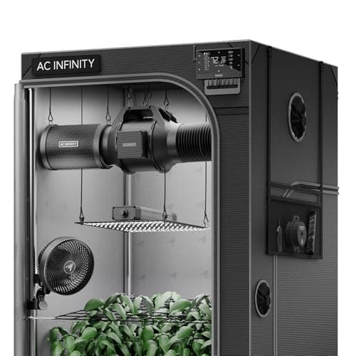 AC Infinity AI Grow System 3x3, 3-Plant Kit w/Self-Learning AI Controller, Dynamic Airflow & LM301H LED Lighting Control, 2000D Mylar Tent w/Lab-Tested Reflectivity, Largest Zippered Window