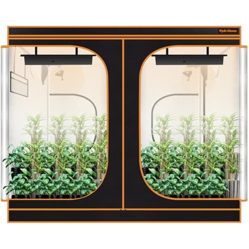 HydroHaven 8x4 Grow Tent Kit (96"x48"x80") - Heavy-Duty 600D Diamond Mylar Lining, 98% Reflective, Viewing Window & Waterproof Floor Tray for Hydroponics Indoor Growing