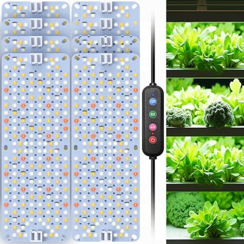SDOVUERC Full Spectrum 1536 LEDs Grow Lights, 100W Plant Grow Lights for Indoor Plants with Daisy Chain Function, Sunlike Spectrum,4/8/12/16/20H Timer for Seed Starting(Pack8)