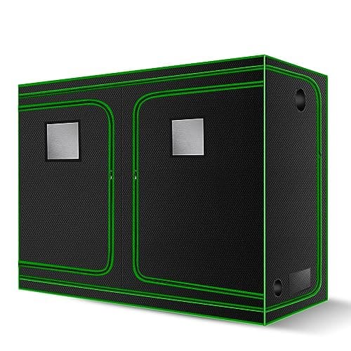MELONFARM 4x8 Grow Tent, 96"x48"x80" High Reflective 600D Diamond Mylar Canvas with Observation Window and Floor Tray for Hydroponic Indoor Plant Growing