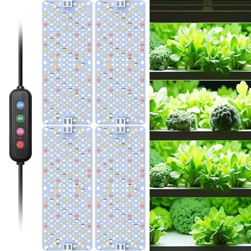 SDOVUERC Full Spectrum 768 LEDs Grow Lights, Plant Grow Lights for Indoor Plants with Daisy Chain Function, Sunlike Spectrum,4/8/12/16/20H Timer for Seed Starting(Pack4)