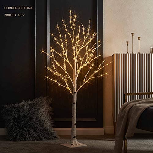 LITBLOOM Lighted Birch Twig Tree with Fairy Lights 4FT 200 LED Lights for Indoor Outdoor Home Christmas Easter Holiday Decoration