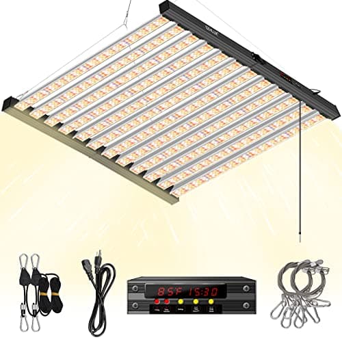 SZHLUX 800W LED Grow Light 7×7ft with Timer and Temp Control, Full Spectrum UV&IR Grow Lamp with 2304 Diodes, Sunlight Plant Light for Seedling Veg and Bloom Grow Light Fixtures