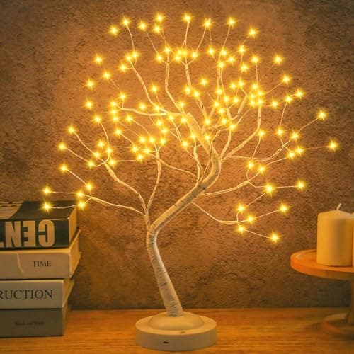FUCHSUN $$$ 108 LED Birch Tree Light Tabletop Bonsai Fairy Tree Lamp, 8 Lighting Modes & Timer & Battery/USB Operated, Party Wedding Holiday Festival Christmas Decoration, Warm White
