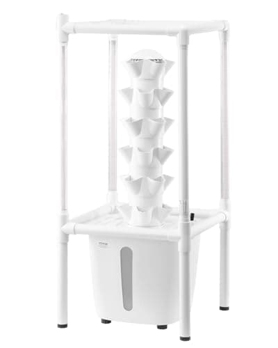 VEVOR Hydroponic Growing System with Grow Light, 30 Pods Vertical 6 Tiers Hydroponic Tower, Home Hydronic Garden with Water Pump, Plants Germination Kit for Indoor Herbs, Fruits and Vegetables