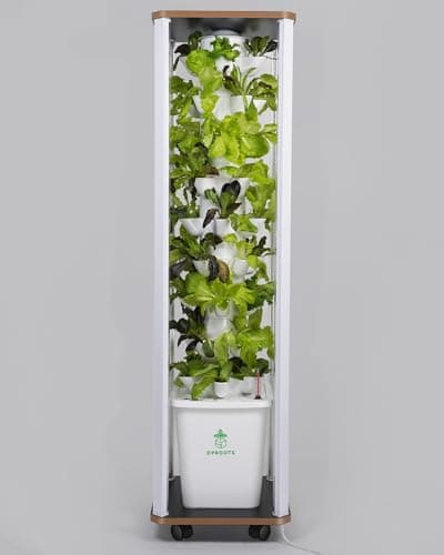 DPROOTS Hydroponics Tower Growing System,45 Pods Vertical Indoor Garden,360° Full-Spectrum Lights, Automatic Water Circulation System,Suitable for Leafy Greens and Herbs,Include Seed Starter Tray