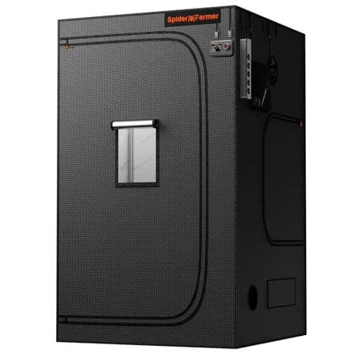 Spider Farmer 4x4 Grow Tent 2025 New, 48"x48"x80", with Hook for Controller and Power Strip, Enlarged View Window, 1680D Thicken Mylar Canvas for Indoor Hydroponic Growing for SF4000, SE5000, G5000
