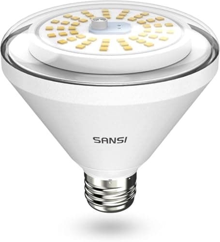 SANSI 200W Equivalent LED Grow Light Bulb, BR30 24W Full Spectrum Grow Bulb with 120° Wide Beam Angle, 4000K Daylight White IP54 Waterproof Plant Lights for Indoor Outdoor Plants
