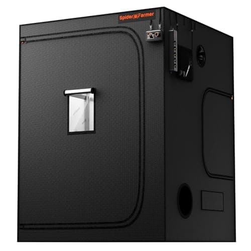 Spider Farmer 5x5 Grow Tent 2025 New, 60"x60"x80",1680D Thicken Mylar Canvas, with Hook for Controller and Power Strip, Enlarged View Window for Indoor Hydroponic Growing for SF7000, SE7000, G7000