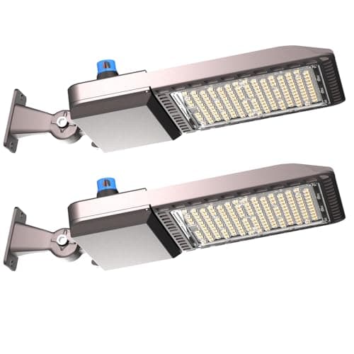 Lightdot 600W LED Parking Lot Light Arm Mount Parking Lot Lighting 90000Lm 5000K Dusk to Dawn LED Shoebox Lights for Outdoor Parking Lot Driveway Yard 30-65Ft Height Pole -2Pack 7Yrs Warranty