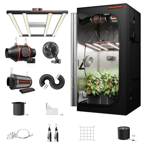 Spider Farmer Grow Tent Kit Complete 3x3x6ft G3000 Bar Style LED Grow Light Full Spectrum Ventilation System 36"x36"x70" Indoor Grow 1680D Canvas Tent 4" Inline Fan Carbon Filter & 6'' Clip Fan
