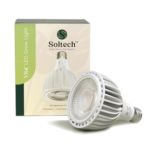 Soltech Solutions Vita™ LED Grow Light Bulb Full Spectrum for Indoor Plants 12"-48" Below Light - DIMMABLE - 20 Watt-3000K Black and White Available (White)