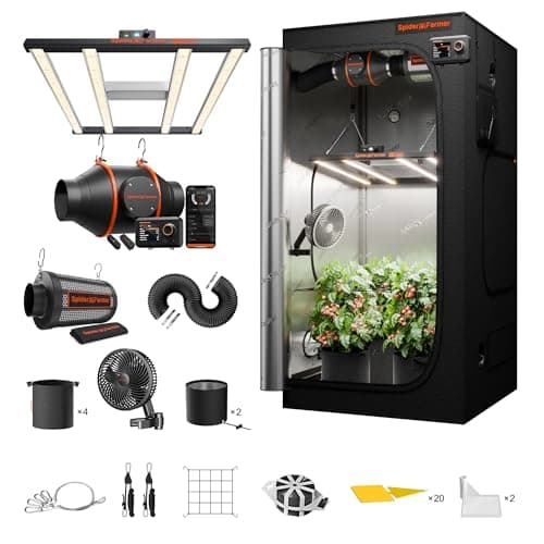 Spider Farmer G3000 Grow Tent Kit Complete 3x3x6ft, 300W Dimmable Bar Style LED Grow Lights 36"x36"x70" Tent Kit 4" Ventilation System with GGS Controller