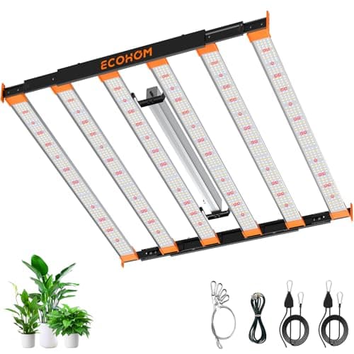 ECOHOM 800W LED Grow Light, 5x5ft Coverage Full Spectrum Daisy Chain Growing Light, Dimmable & Retractable Bar Style Grow Lamp for Indoor Plants Greenhouse Vegetable Flower