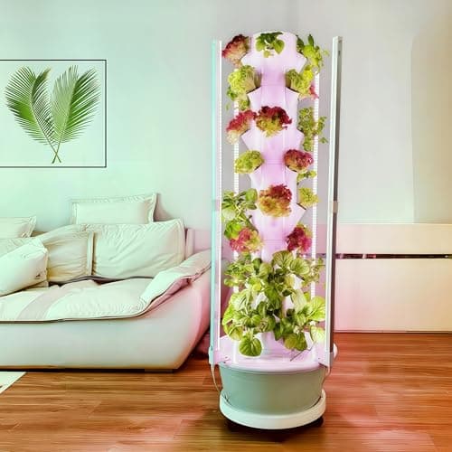 Hydroponic Growing System Kit with LED Grow Lights, Vertical Hydroponic Tower, Indoor Herb Garden, 32 Planting Pods,Lettuce Growing Garden