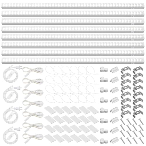 Barrina T5 Grow Lights, 5000K White Full Spectrum LED Grow Light, 2ft 80W (8 x 10W) Plant Grow Lights for Indoor Plants, Plug and Play, 8-Pack